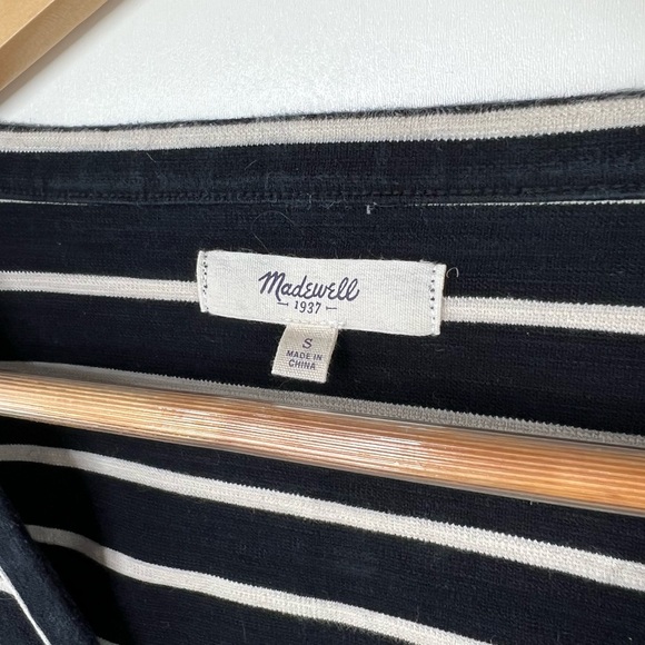 MADEWELL Striped Drop Shoulder VNeck Blouse - Picture 4 of 7